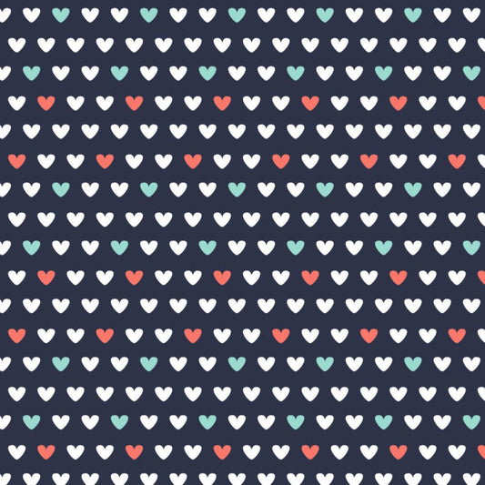 Hearts - Printed Flannel -100% Cotton Flannel by the yard
