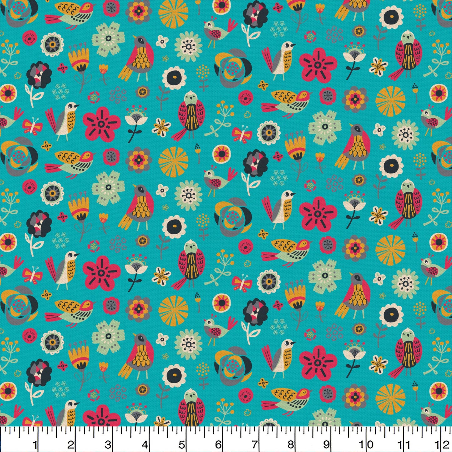 Emma & Mila Collection - Fabric by the Yards -Birds of a Feather - Birds & Flowers
