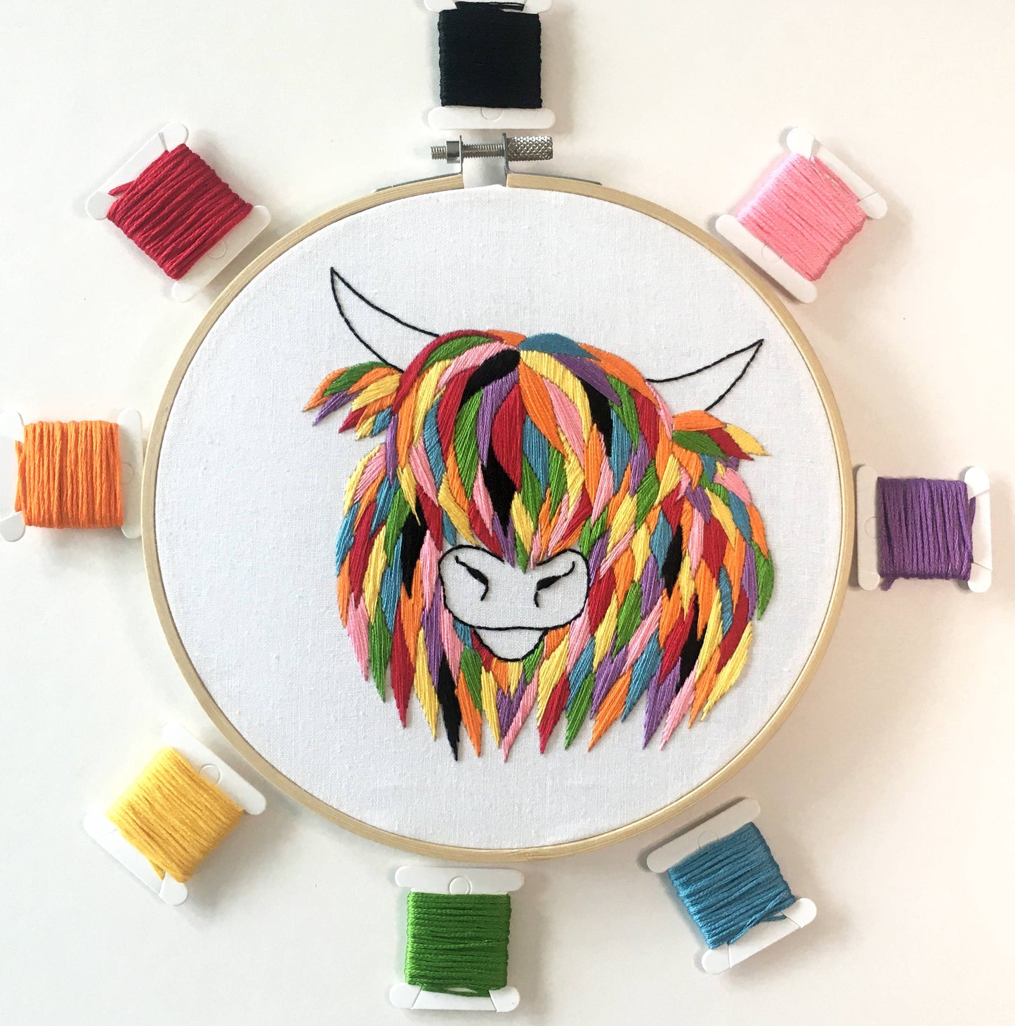 Highland Cow Embroidery Kit