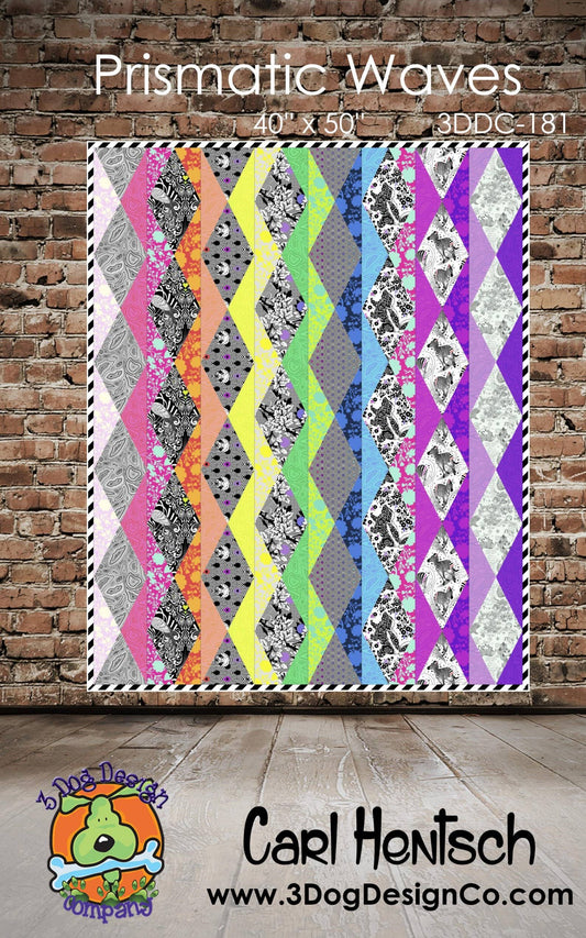 Prismatic Waves, printed quilt pattern