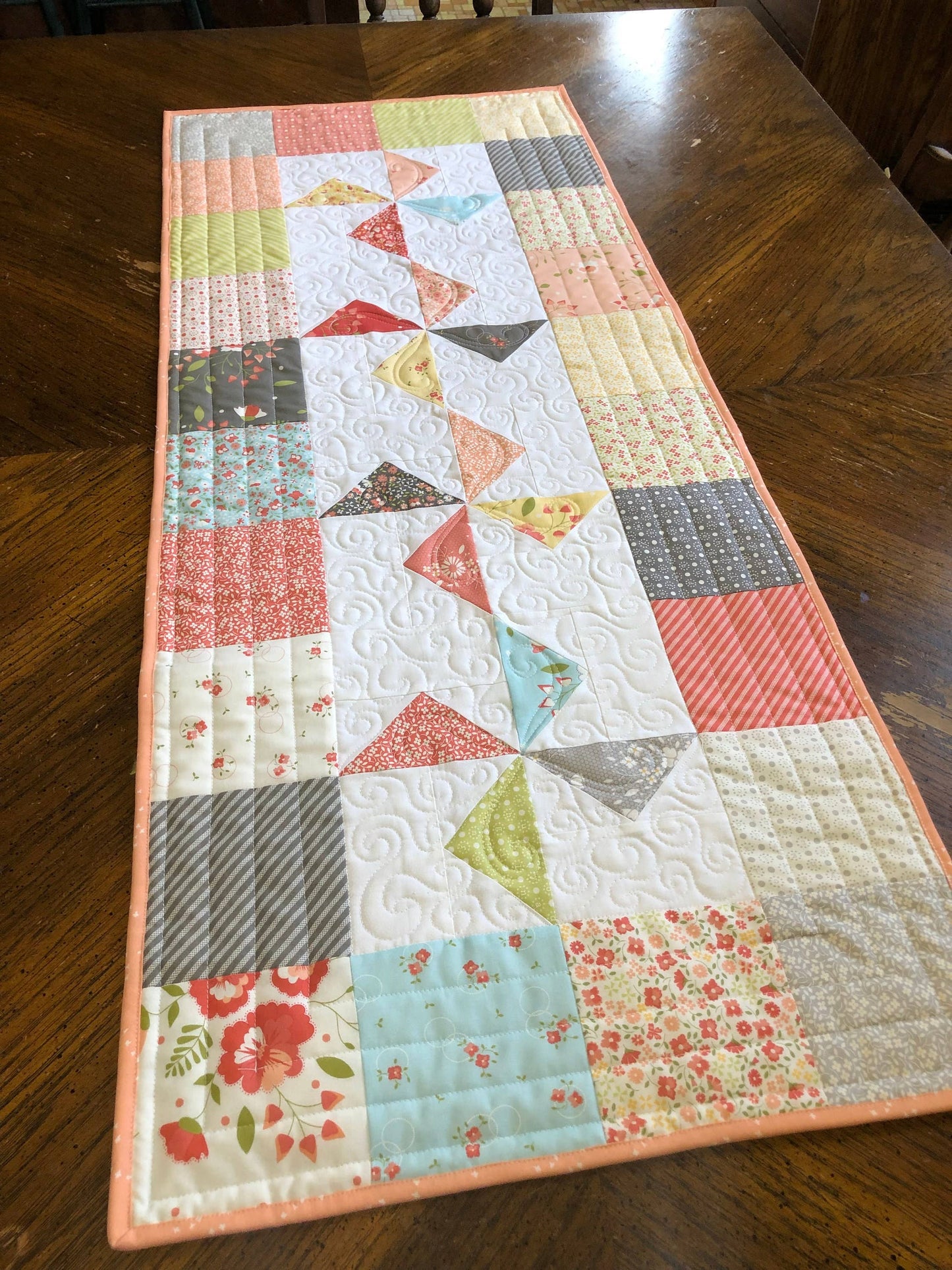 Windmills Charm Square Table Runner Quilt Pattern