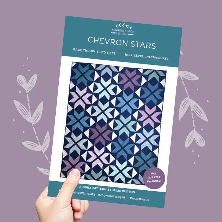 Chevron Stars Quilt Pattern - PRINTED