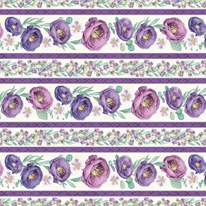 Violette Flowers Fabric by the Yard