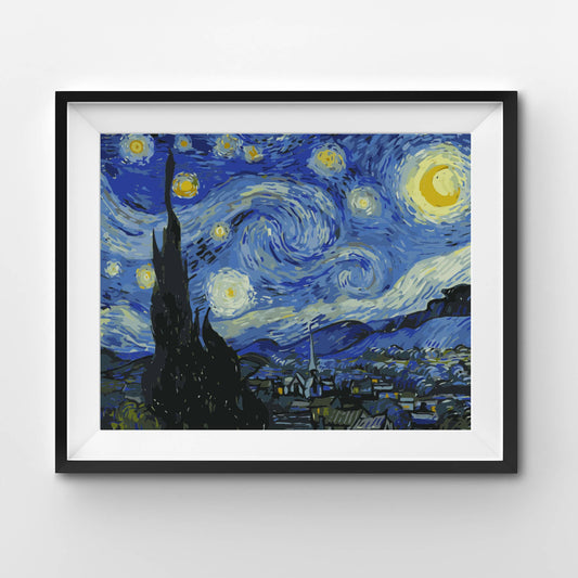 Starry Night, by Vincent van Gogh - DIY Paint By Numbers Kit