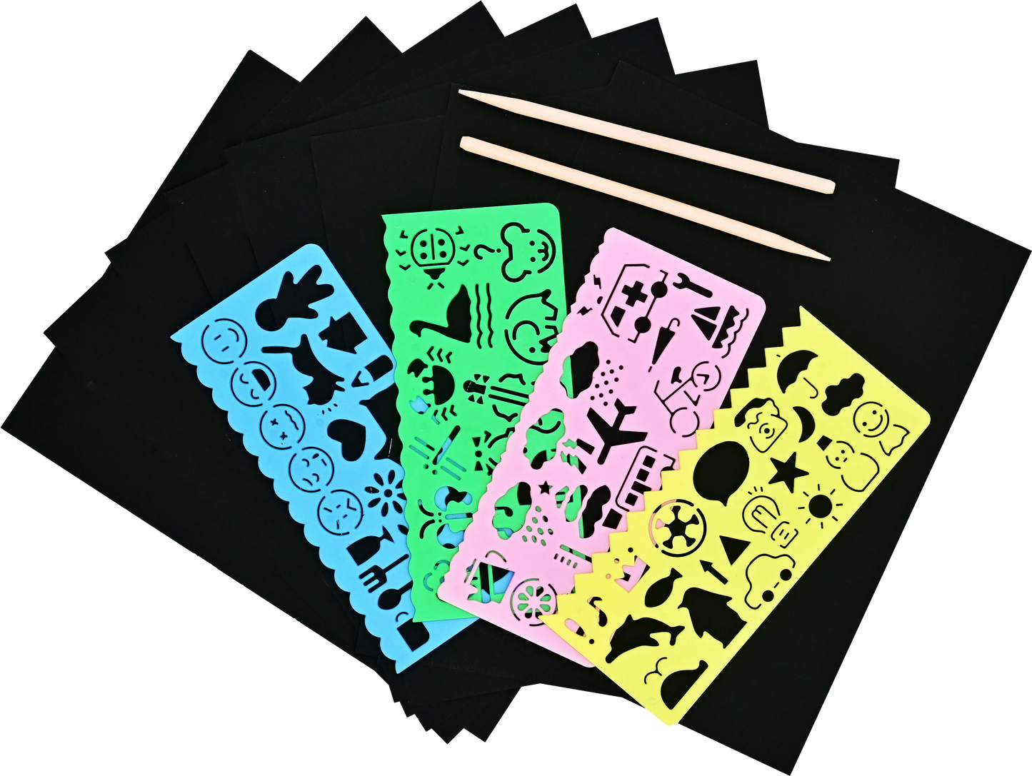 Deluxe Scratch & Sketch Sheets with Stencils