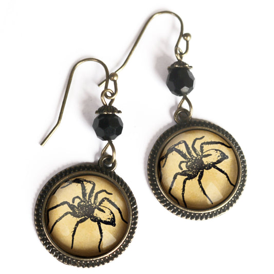 Spooky Spider Goth Halloween Earrings