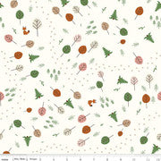 Forest Friends Tracks Cream Frost Fabric by the Yard