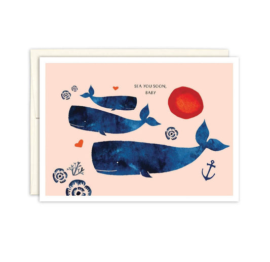 Whale Family New Baby Card