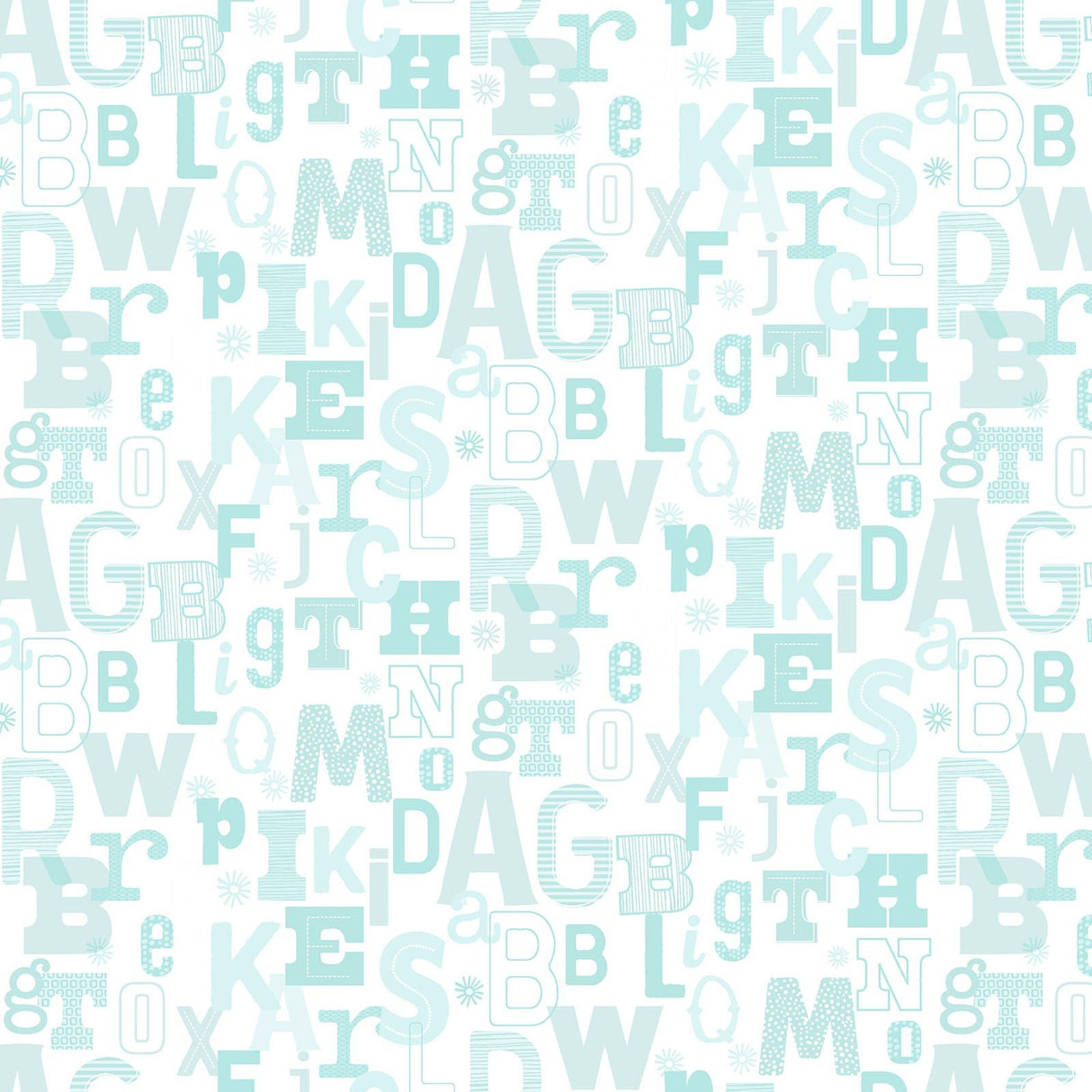 Adorable Alphabet by the yard blue letters