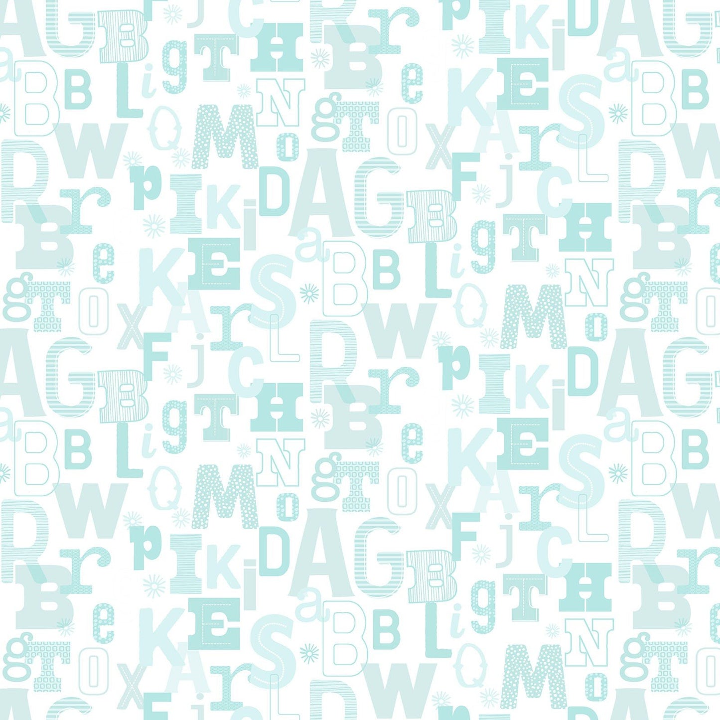 Adorable Alphabet by the yard blue letters