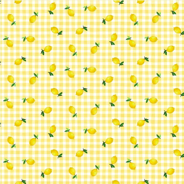 Lemon Fresh fabric by the yard-Lemon Gingham