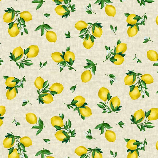 Lemon Fresh fabric by the yard-cream/beige