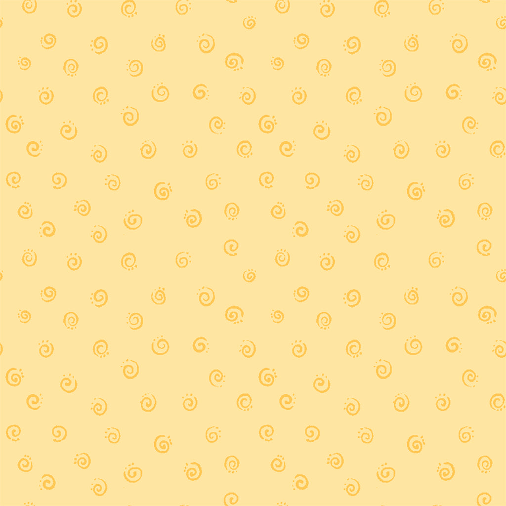 Yellow Squiggle Fabric by the Yard