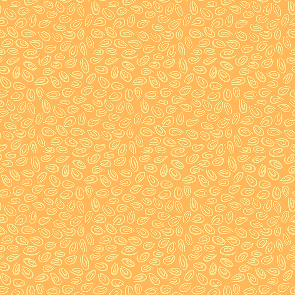 Swirl Orange Fabric by the Yard