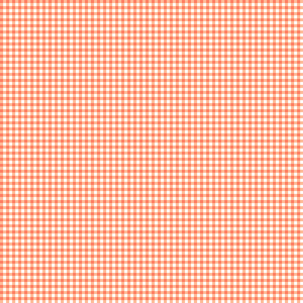 Gingham Check light Coral Fabric by the Yard