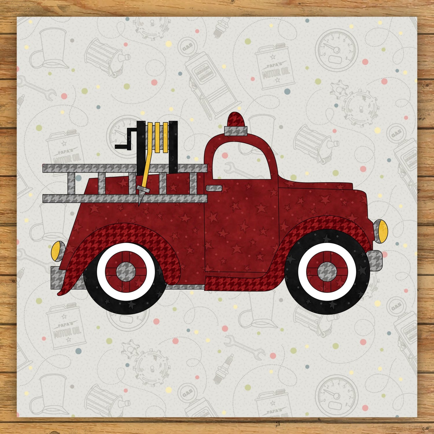 Fire Truck Precut Fused Applique Kit
